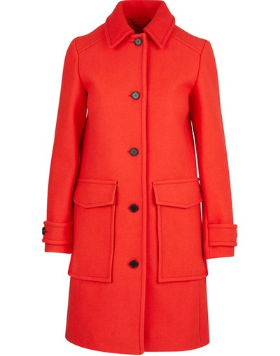 Shop Kenzo Straight-cut Coat In Medium Red