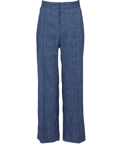 Shop Isabel Marant Étoile Linen Oxy Trousers In Blue