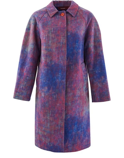 Shop Sies Marjan Ripley Wool Blend Coat In Multi Blue Suede
