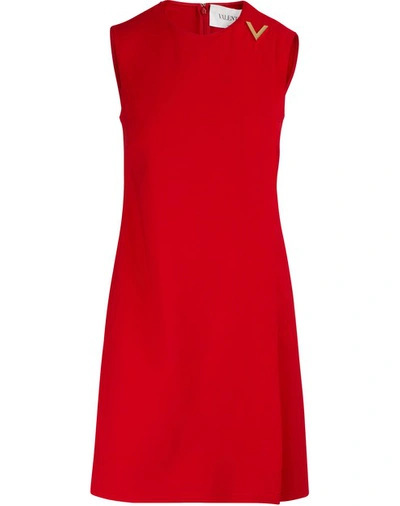 Shop Valentino Sleeveless Mini Dress In Red