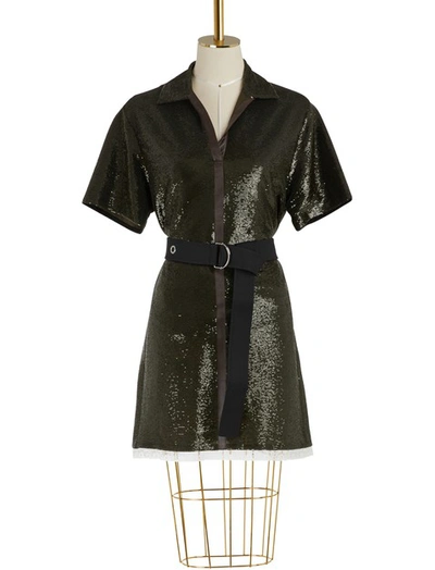 Shop Chloé Belted Dress In Night Forest