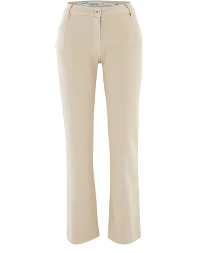 Shop Off-white Diag Cropped Jeans In Cream