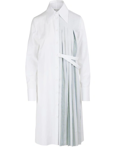 Shop Maison Margiela Asymmetrical Shirt Dress In Optic White
