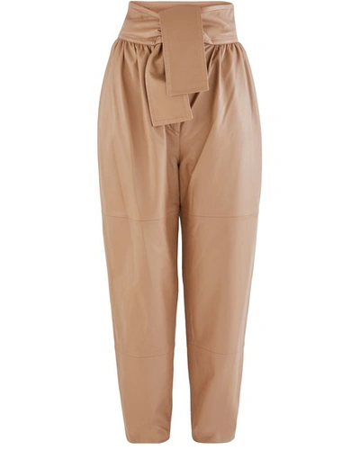 Shop Zimmermann Espionage Leather Trousers In Sand
