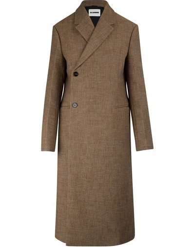 Shop Jil Sander Lee Llama Fibre-wool Blend Coat In 241 - Open Brown