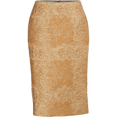 Shop Valentino Pencil Skirt In Gold