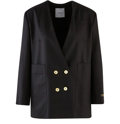 Shop Patou Double-breasted Jacket In Black