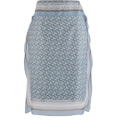 Shop Burberry Skirt In Baby Blue Pale Blu