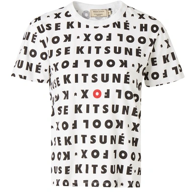 Shop Maison Kitsuné Fox Kool T-shirt In White/black