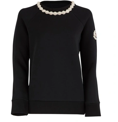 Shop Moncler Genius 4 Moncler Simone Rocha Jewel Collar Sweater In 999 Black