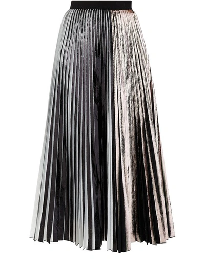 Shop Proenza Schouler Pleated Skirt In White Black Gunmetal