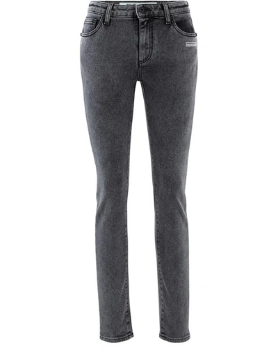 Shop Off-white Skinny Jeans In Dark Grey Wash