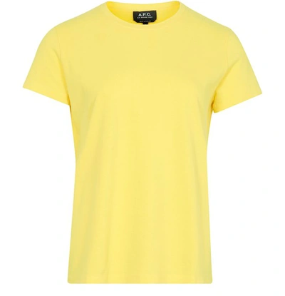 Shop Apc Heather T-shirt In Yellow