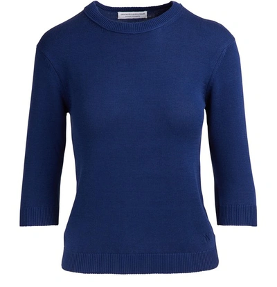 Shop Alexandra Golovanoff Kawai 3/4 Sleeved Pullover In Blue