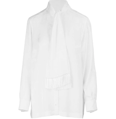 Shop Dolce & Gabbana Silk Shirt In Natural White