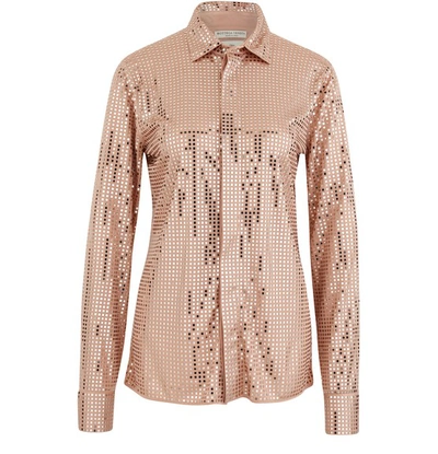 Shop Bottega Veneta Satin Shirt In Skin