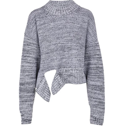 Shop Maison Margiela Wool Sweater In White/charcoal