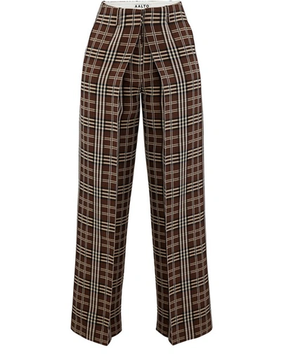 Shop Aalto Trousers In Brown Check