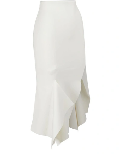 Shop Roland Mouret Midi Skirt In White
