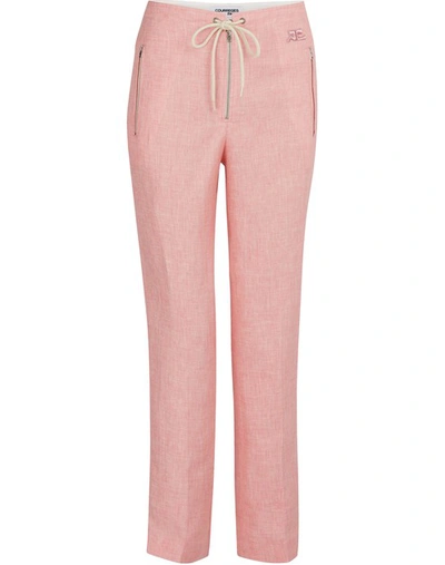 Shop Courrèges Linen Pants In Rose