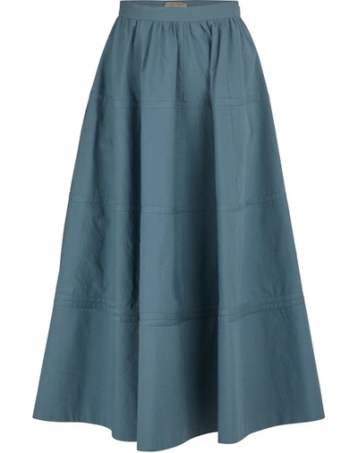 Shop Bottega Veneta Long Skirt In Tweedia Blue