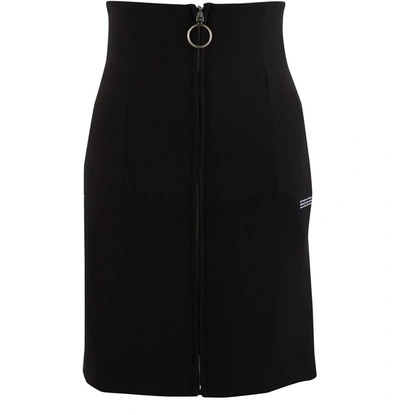 Shop Off-white Blended Wool High-waisted Skirt In Black