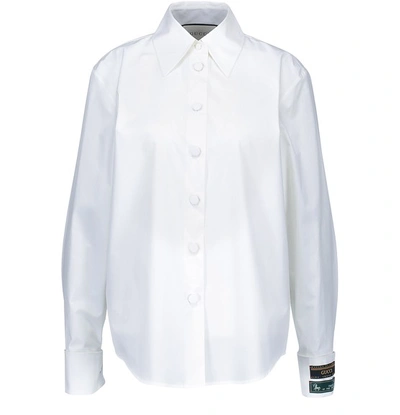 Shop Gucci Cuffed Shirt In White