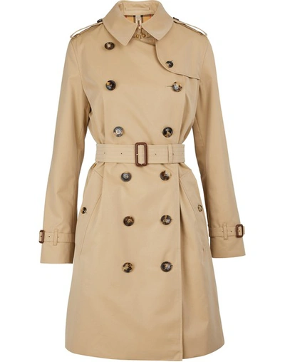 Shop Burberry The Mid-length Kensington Heritage Trench Coat In Honey