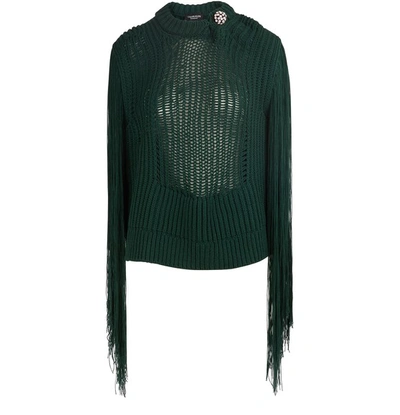 Shop Calvin Klein 205w39nyc Sheer Sweater In Dark Green