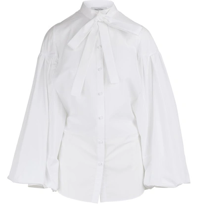 Shop Valentino Techno-poplin Shirt In White