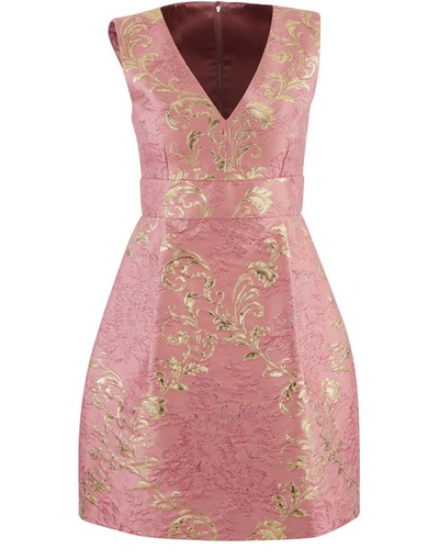 Shop Dolce & Gabbana Mini Dress In Dark Pill Rose