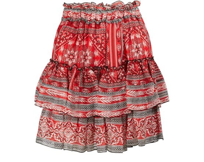 Shop Isabel Marant Erine Skirt In Red