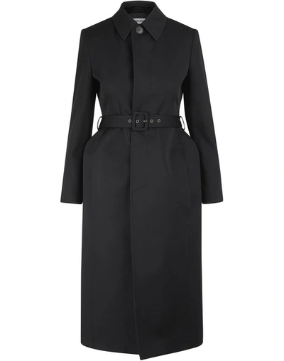 Shop Balenciaga Fitted Trench Coat In Cotton Twill In 1000