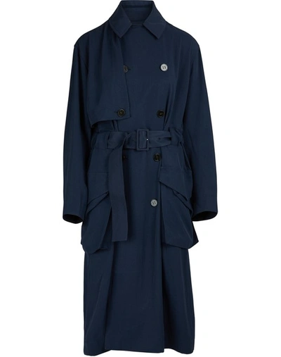 Shop Acne Studios Trench Coat In Midnight Blue