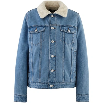 Shop Apc Arlette Jacket In Indigo Delave