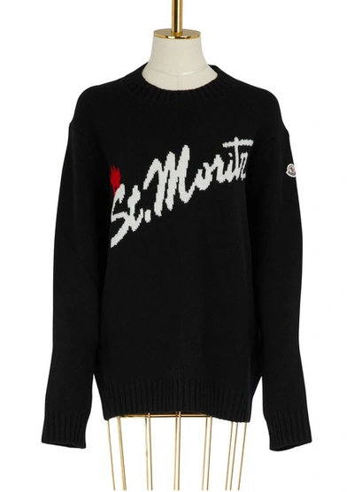 Shop Moncler Wool And Cashmere Sweater In Black