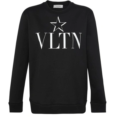Shop Valentino Vltn Star Sweatshirt In Nero Bianco