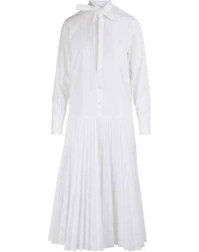 Shop Valentino Techno-poplin Long Dress In White