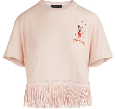 Shop Alanui Cashmere T-shirt In Gin Pink Multic