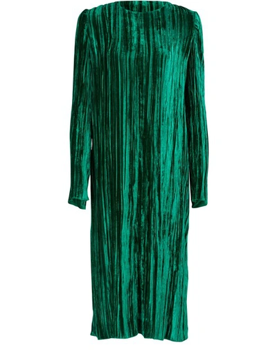 Shop Forte Forte Pleated Velvet Dress In Smeraldo