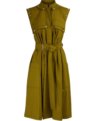 Shop Proenza Schouler Belted Midi Dress In 00501 Moss