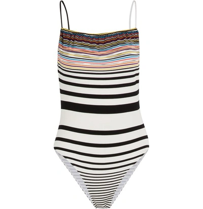Shop Missoni Striped Swimsuit In Multi