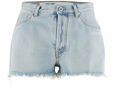 Shop Off-white Denim Shorts In Bleach