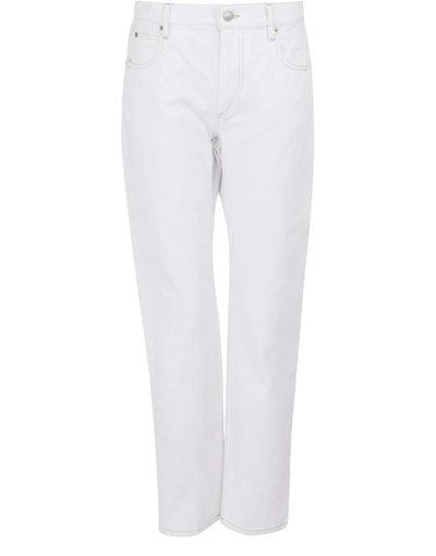 Shop Isabel Marant Étoile Cliff Cotton Jeans In White