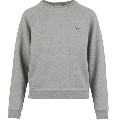 Shop Maison Kitsuné Fox Sweatshirt In Grey Melange