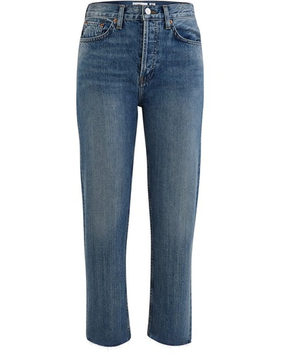 Shop Re/done 70s Stone Pipe Jeans In Medium Vain