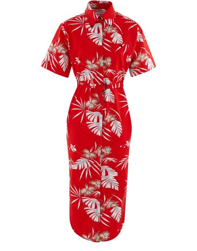 Shop Paco Rabanne Hawaiian Printed Dress In Red Hawaï