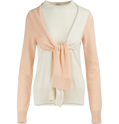 Shop Loewe Cashmere Sweater In Pink/beige