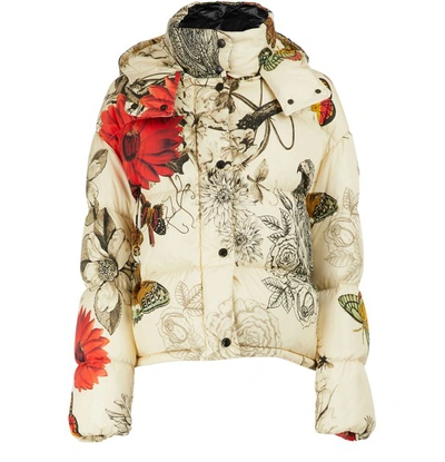 Shop Moncler Caille Jacket In Ivory Multi