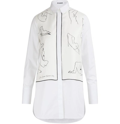 Shop Jil Sander Printed Shirt In 100 - White